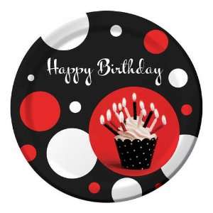   Dots, Happy Birthday Round Dinner Plates, 8 Count Toys & Games