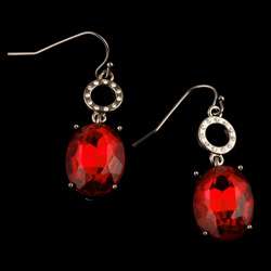 JLo Hematite plated Red Drop Earrings  