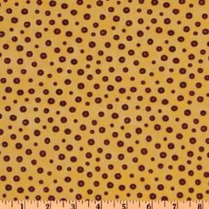  44 Wide Coffee Cat Cafe Dot Yellow Fabric By The Yard 