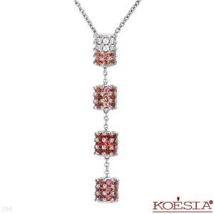 ) Necklace. Koesia 2.55 Ctw Garnet 18K Gold Necklace   Material/Stone 