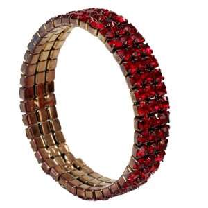  String Kada/bracelet with 3 Rows of Red Stones   Size   2 