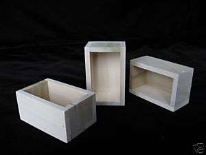 Single AMISH Wood Button Shadow Box Crafts Container  