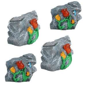  Vonsolar VSE01013 Resinous Rock and Flower Craftwork Solar 