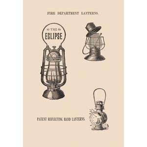 Vintage Art Fire Department Lanterns   06886 8