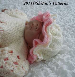 BABY GIRL CROCHET PATTERN 3 SIZES CROCHET PATTERNS #194 By ShiFios 