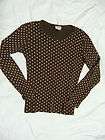 Justice Girls Top size 14 brown with pink polka dots