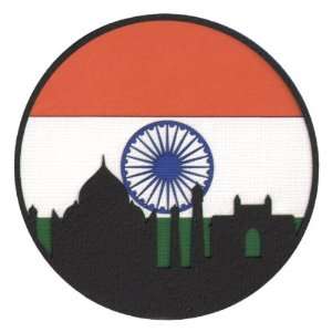  India Flag And Skyline Laser Die Cut