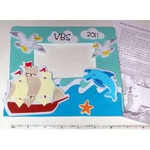 Seas Sailing Ship Pirate VBS Photo Frame Magnet Craft Kits ~ Foam 7 