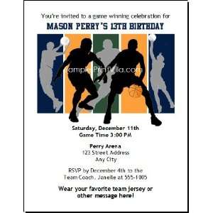    Utah Jazz Colored Birthday Party Invitation 