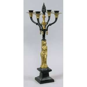   51964 Four Arm Candelabra Candle Holder, Brass And