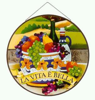 TUSCANY FRUIT TUSCAN GRAPES 21 STAINED GLASS SUNCATCHER  