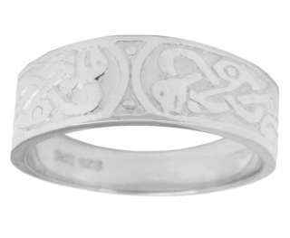 New Mens Silver Irish Celtic Wedding Ring Band  