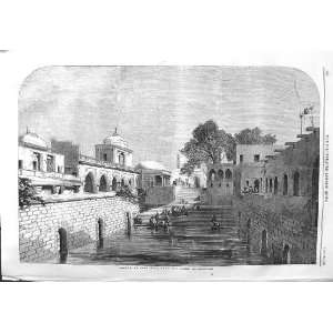  1858 SCENE BAOLEE OPEN BATH OLD DELHI INDIA STEPS