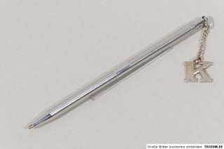 rare silver  K  ball point pen, german made 1970 ies  