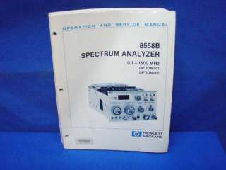 HP 8558B Spectrum Analyzer Operating & SERVICE Manual  