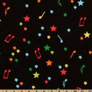  44 Wide Start The Party Musical Notes Black Fabric By 