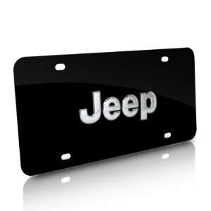 Jeep Chrome Name Badge On Black License Plate Automotive