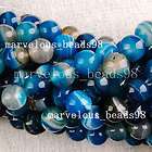 10mm Blue Onyx Agate Globe Loose Beads One Strand G0780