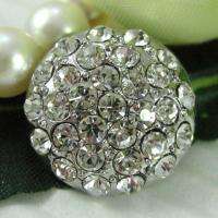 Sparkling Clear Crystal/Rhinestone Round Buttons N086  