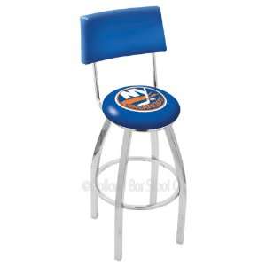 30 New York Islanders Bar Stool   Swivel with Chrome Ring and Back 