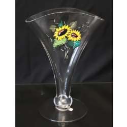 Hand blown 12 inch Sunflowers Series Glass Vase  