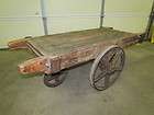 Vintage Antique Industrial Factory Railroad Cart Spoked Cast Iron 
