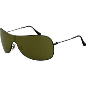 Ray Ban RB3211 Highstreet Shield Sunglasses/Eyewear   Matte Black/Gray 