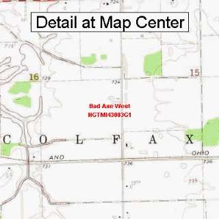 USGS Topographic Quadrangle Map   Bad Axe West, Michigan (Folded 