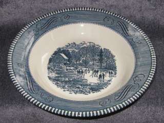   Rimmed Soup Bowl Early Winter Currier & Ives 8 1/2 dia. USA  