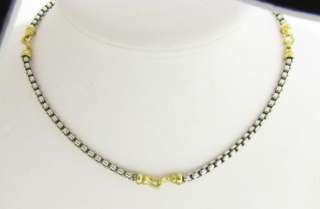 Genuine David Yurman SIlvBox Chain Buckle Necklace with 18K Gold 