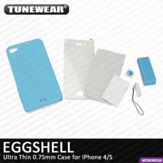 Tunewear Eggshell Ultra Thin 0.75mm Case Cover Shell iPhone 4 4S w 