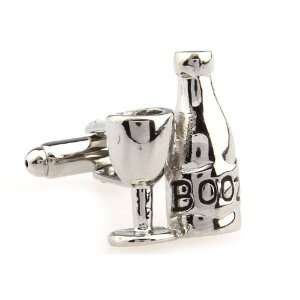  Party all Night Long Silver Booz with Cup Cufflinks Cuff 