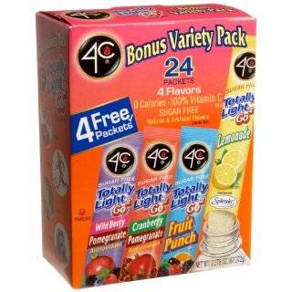 4C Totally Light Bonus Variety Pack, Energy Rush, 18 Count Boxes (Pack 