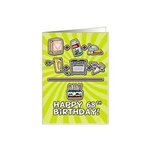 Happy Birthday   cake   68 years old Card Toys & Games