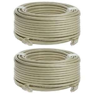 Cat5e Ethernet Cable   100 ft Gray   Gold Plated Contacts Male to Male 