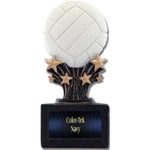 Shooting Star 6 Custom Volleyball Resin Trophies NAVY COLOR TEK PLATE 