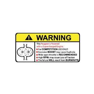  Peugeot Supercharger Type II Warning sticker decal 