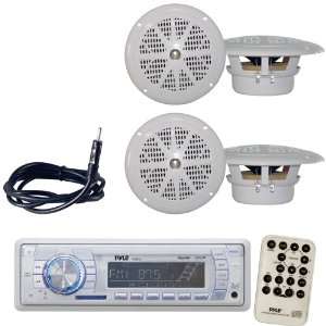 Pyle Marine Radio Receiver, Speaker and Cable Package   PLMR18 AM/FM 