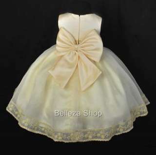 Flower Girls Ivory Party Pageant Dress Size 4T  6T DI7  