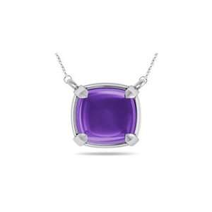  1.74 Cts Amethyst Solitaire Pendant in 14K White Gold 