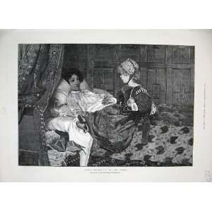1888 Alma Tadema Little Girl Woman Bed Grosvenor Art 