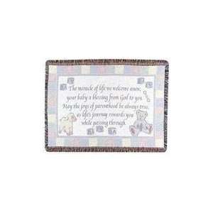 New Baby Welcome Poem Celebration Afghan Throw Blanket 40 x 50  