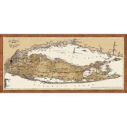 Map of Long Island & Connecticut Framed Print  