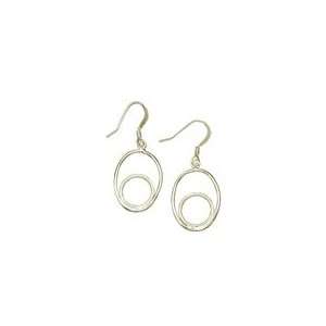    Sterling Silver Cable Design Circle in Oval Link Earrings Jewelry