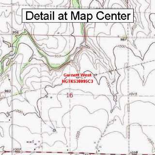 USGS Topographic Quadrangle Map   Garnett West, Kansas (Folded 