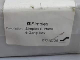 NEW SIMPLEX 2975 9206 SURFACE 6 GANG BOX FOR 4603 9100  