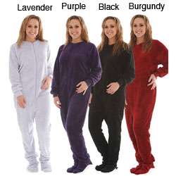 Womens Fleece Footed Pajama Set  