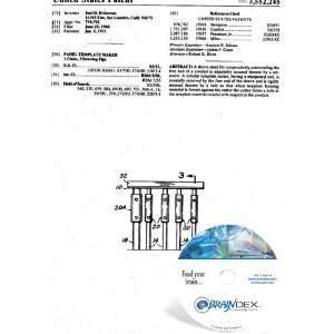  NEW Patent CD for PANEL TEMPLATE MAKER 