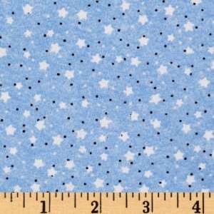  44 Wide Peek A Boo Small Stars White/Blue Fabric By The 