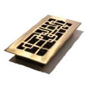    Inch Abstract Floor Register, Solid Brass with Brushed Nickel Finish